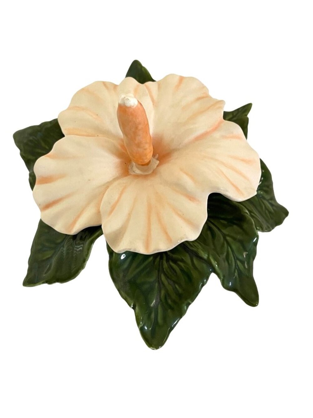 Vintage Jamar Mallory 1970s Hibiscus Ceramic Flower Hawaiian Tropical Retro Tiki - Picture 4 of 10